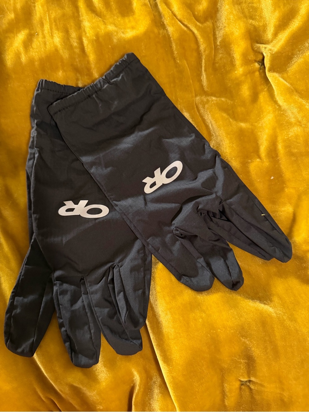 Outdoor Research Black Gloves with White OR Logo